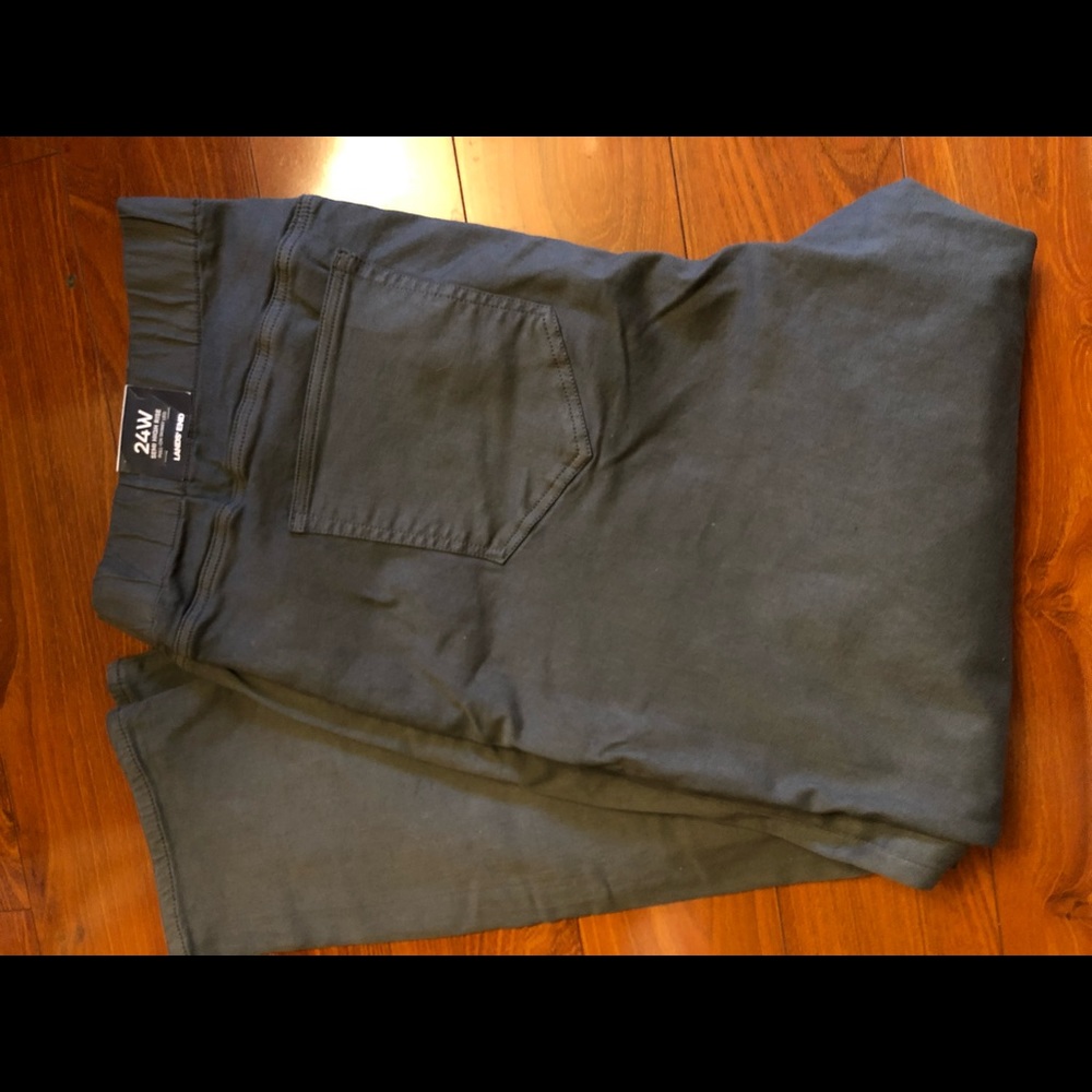 NWT Womens Lands End Semi High Rise Skinny Legging Jeans Plus Size 24W Olive